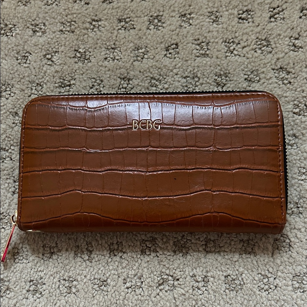 BCBG CaramelCroc Embossed Wallet